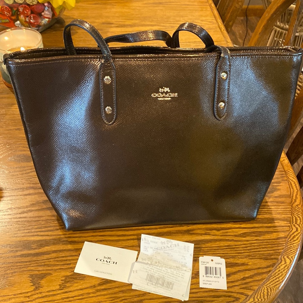 Coach Leather Purse - Handbag Bronze